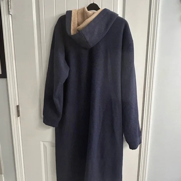 L.L.Bean Bonded Waffle Lined Robe Mariner Blue XL | New w/ Tags (Belt Missing) - Picture 2 of 3